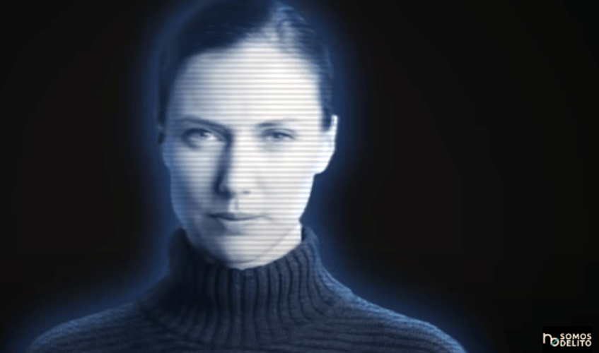 Holograma reproduzido de vídeo “Hologramas por la Libertad”